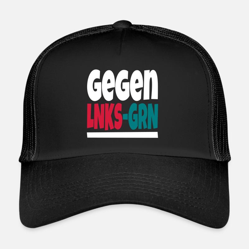 gegen lnks grn II - Trucker Cap - Schwarz/Schwarz