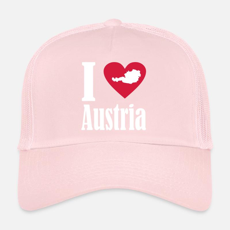 I Love Austria white Trucker Cap