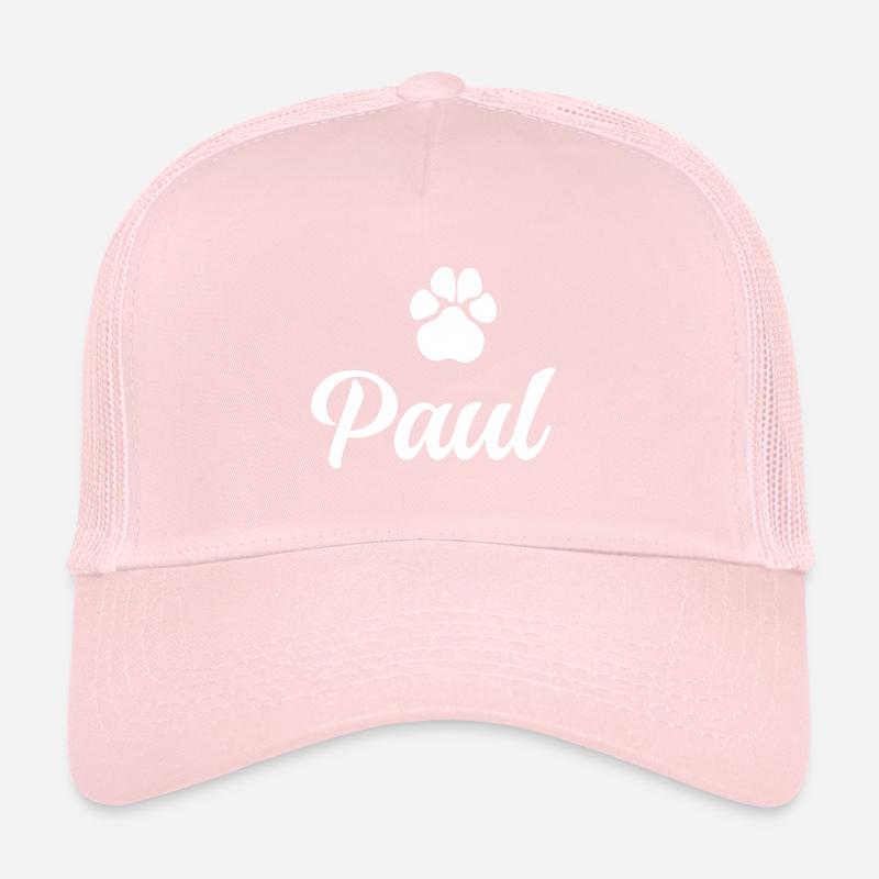 Nom du chien PAUL avec patte Casquette trucker 