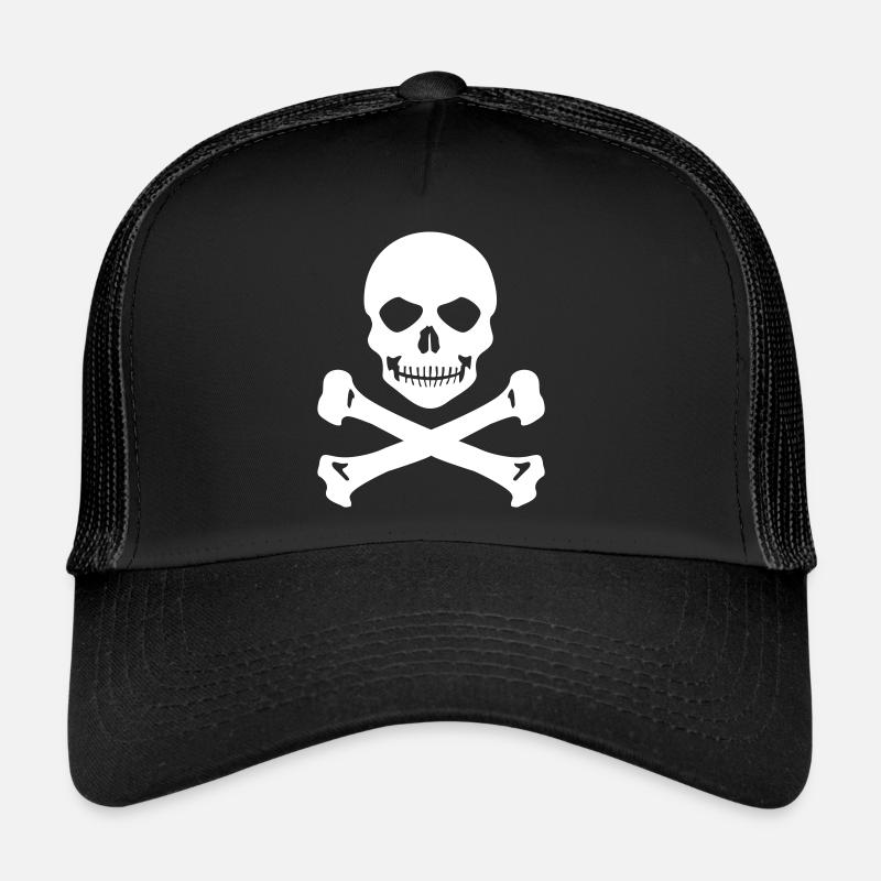 Tête de mort - Casquette trucker  - noir/noir
