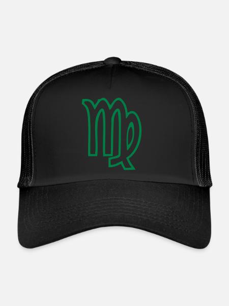 blank astrological sign - Trucker Cap - black/black - Front