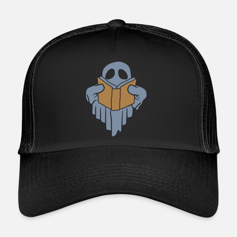 Lesender Geist Buch Comic - Trucker Cap - Schwarz/Schwarz