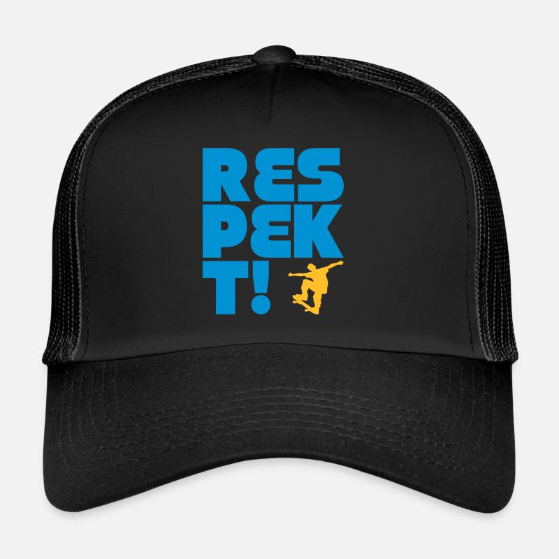 respect skateboard - Casquette trucker - noir/noir