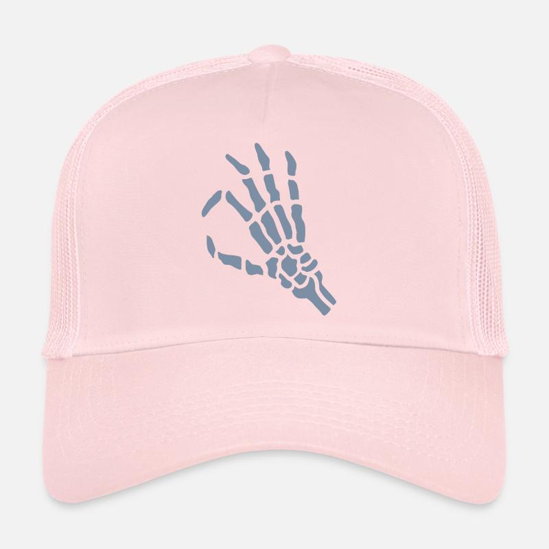 Hand Gesture Skeleton Hole Trucker Cap