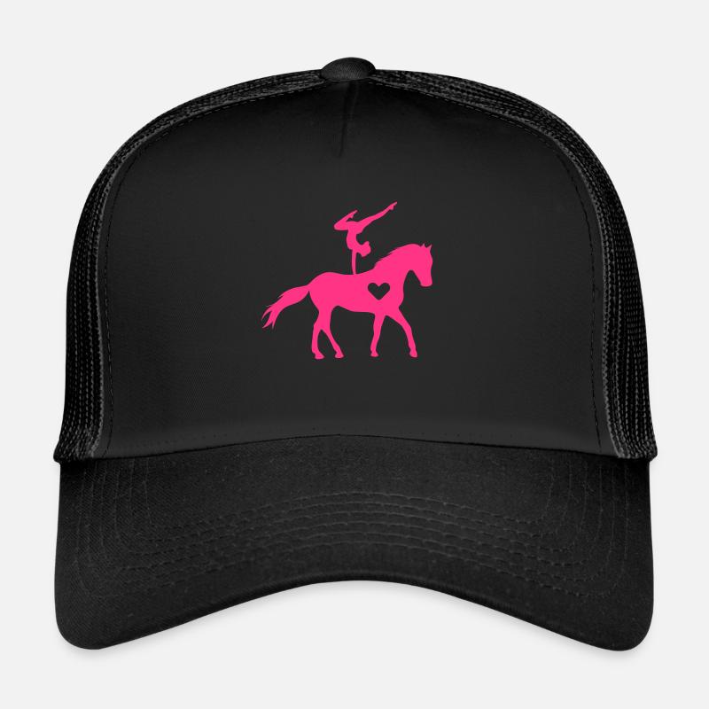 Voltigieren Pferdevoltigieren Liebesherz - Trucker Cap - Schwarz/Schwarz
