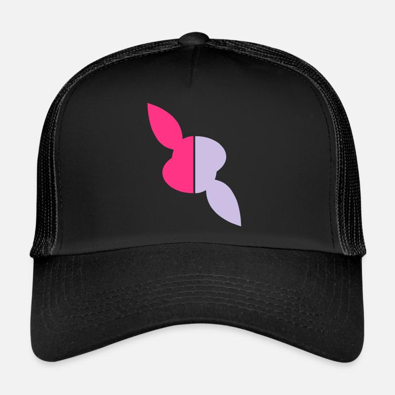 Zwei Hälften Kopf Hase, eine Hälfte verdreht Trucker Cap