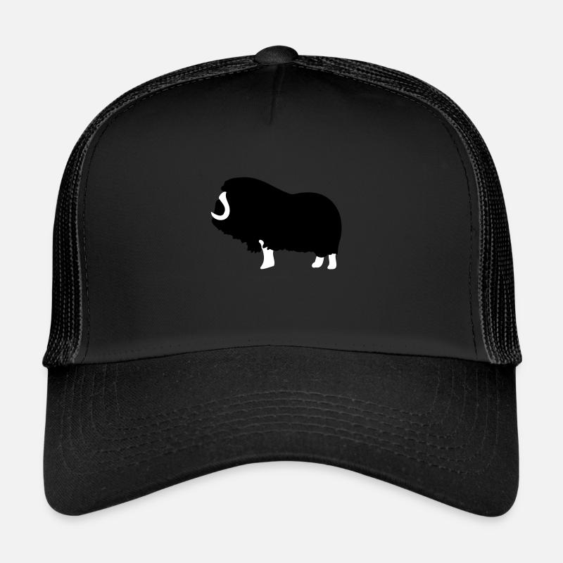 Moschusochse - Skandinavien - Trucker Cap - Schwarz/Schwarz