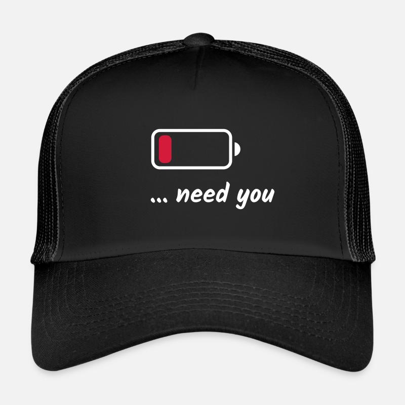 Batterie faible besoin de vous blanc Casquette trucker 