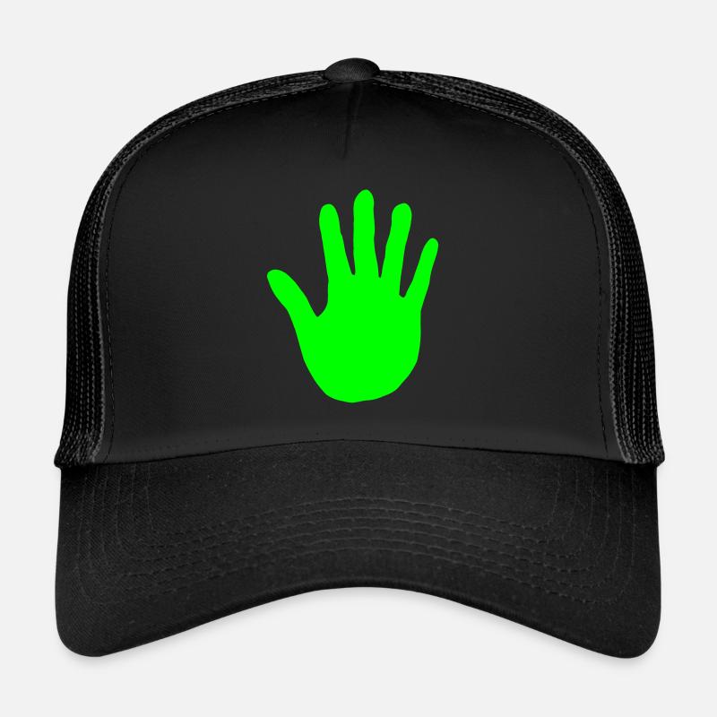 Main , empreinte de la main - Casquette trucker  - noir/noir