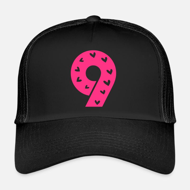 Nummer 9 mit Herzmuster Trucker Cap