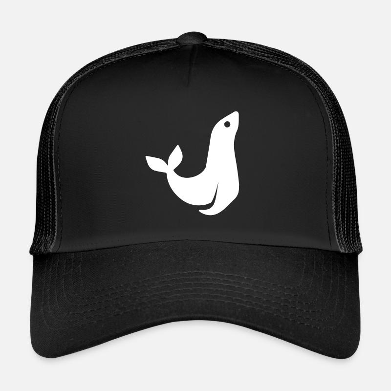 seehund tier - Trucker Cap - Schwarz/Schwarz