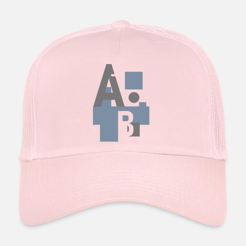 Design abstrait avec des lettres Casquette trucker 