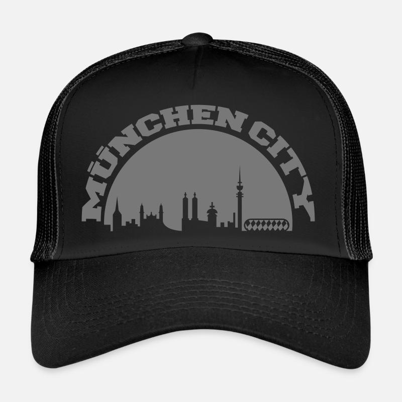 muenchen city 1 - Trucker Cap - Schwarz/Schwarz