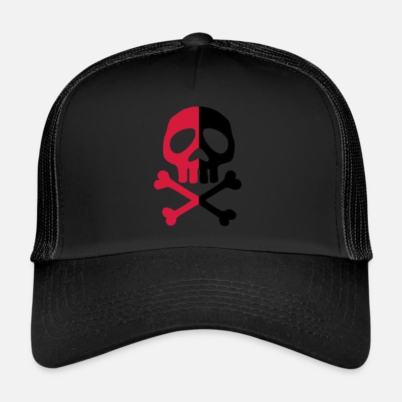 Skull Anarchy Pirate Party Shapes Drawing Trucker Cap