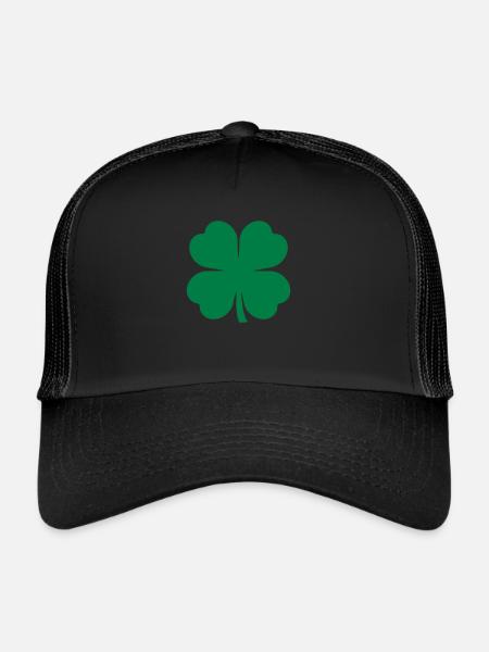Four leaf clover - Trucker Cap - black/black - Front