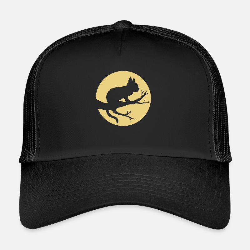 Arbre Lune Chat Noir Casquette trucker 