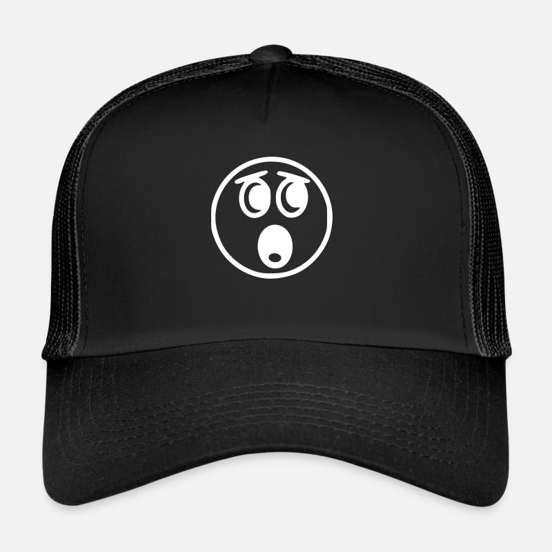 Emoji sketch effrayé blanc Casquette trucker 