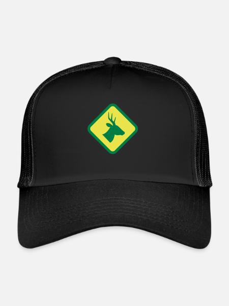 Achtung Hirsch - Trucker Cap - Schwarz/Schwarz - Vorne
