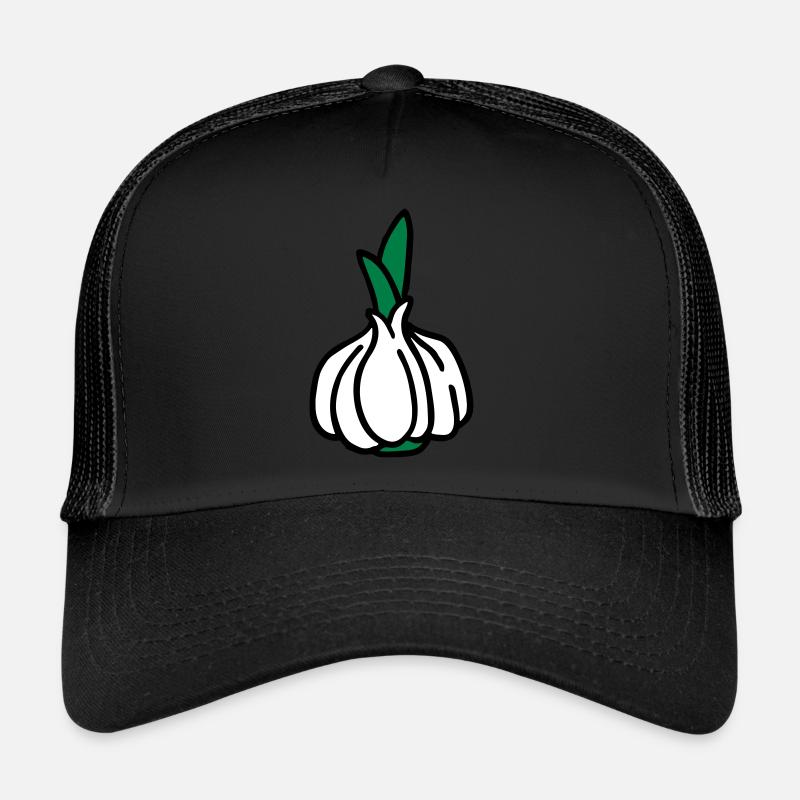 Knoblauch Garlic Ail Aglio - Trucker Cap - Schwarz/Schwarz