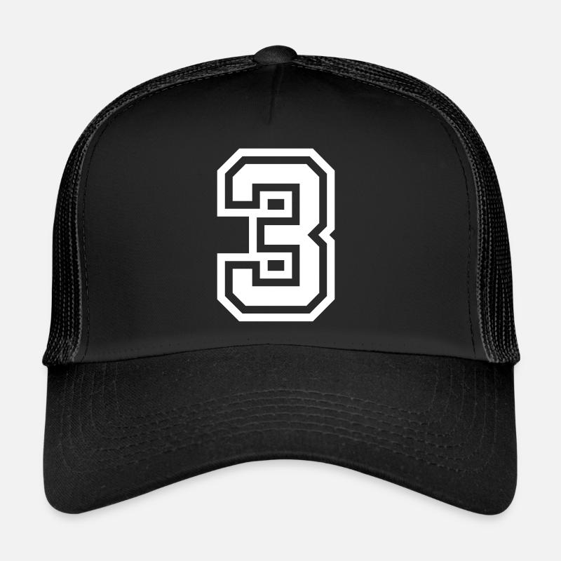 3 Symbole numérique - Casquette trucker  - noir/noir