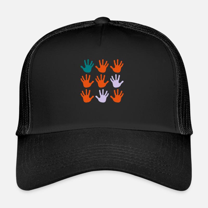 hand prints - Trucker Cap - black/black