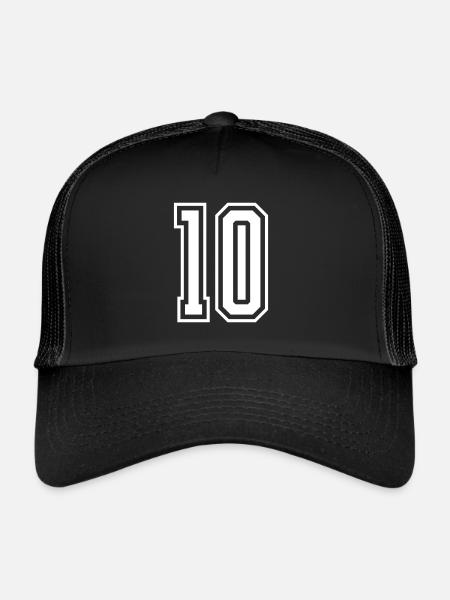 10 Numéro - Casquette trucker  - noir/noir - Devant
