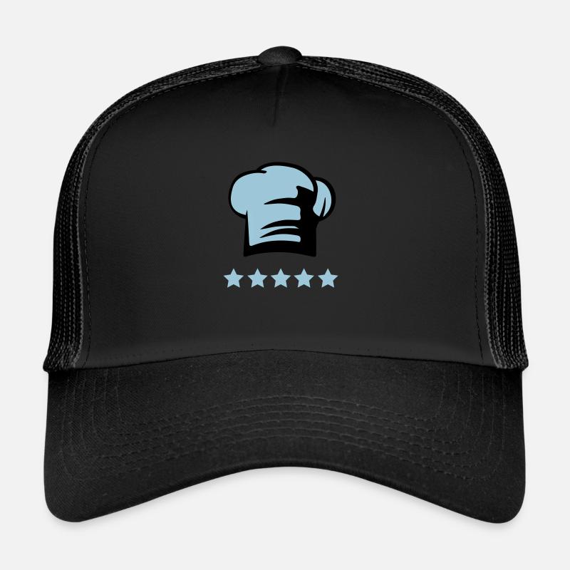 Chef's hat 5 star chef - Trucker Cap - black/black