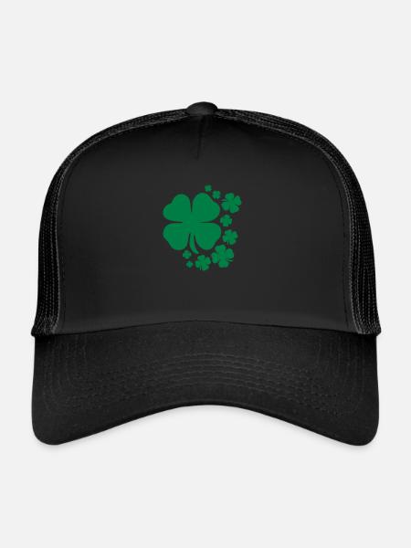 Jour de gri-gri Shamrock St. Patrick Irlande - Casquette trucker  - noir/noir - Devant