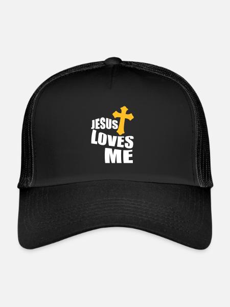 jesus loves me - Trucker Cap - black/black - Front
