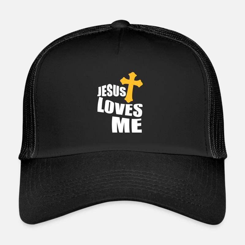 Jesus liebt mich - Trucker Cap - Schwarz/Schwarz
