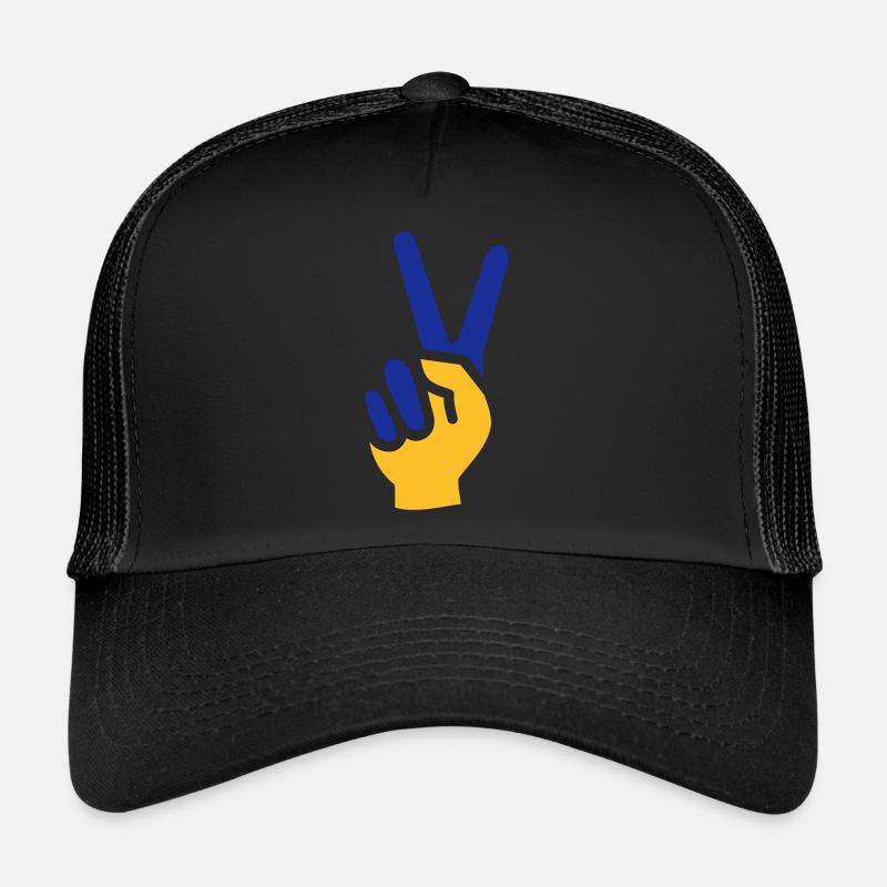 Ukraine Peace Hand Sign Trucker Cap