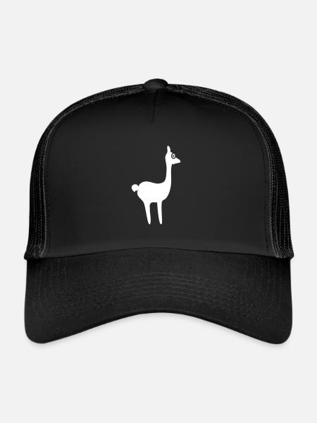 lama for dark backgrounds - Trucker Cap - black/black - Front