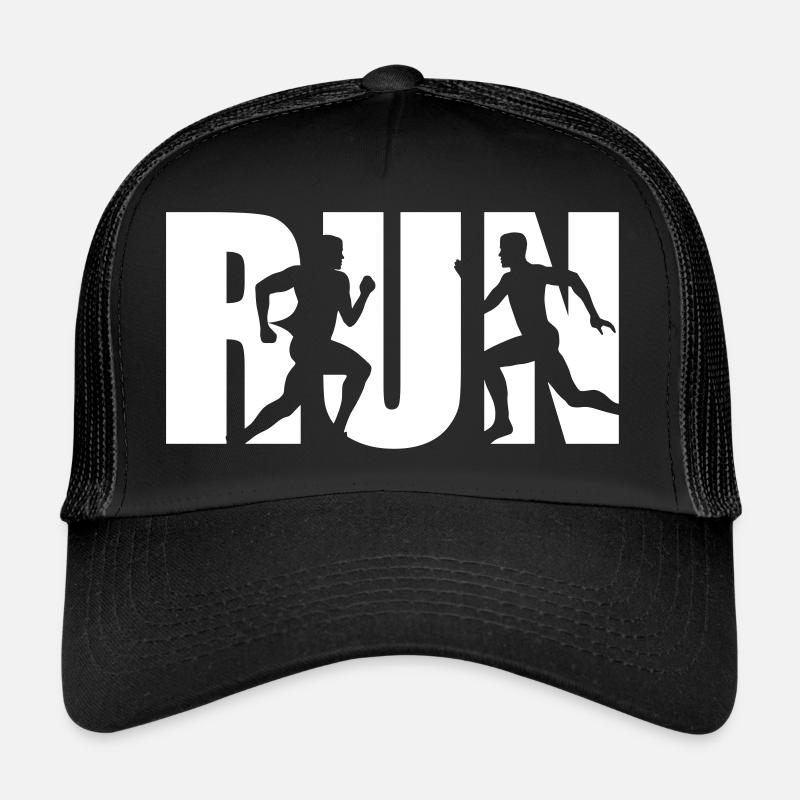 Run, Laufen, Läufer - Trucker Cap - Schwarz/Schwarz