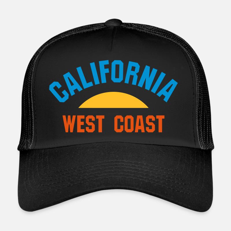 ★ Couleurs de conception modifiables ★ Côte ouest de la Californie Casquette trucker 