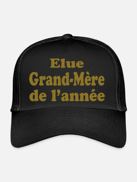 Elue Grand Mère de l'année - Casquette trucker  - noir/noir - Devant