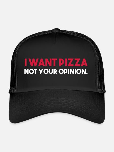 Je veux PIZZA - pas votre avis. - Casquette trucker  - noir/noir - Devant