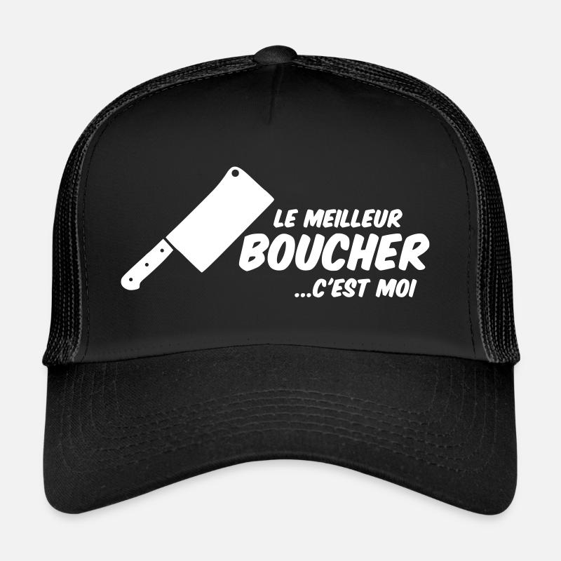 Le meilleur boucher c'est moi - Casquette trucker  - noir/noir
