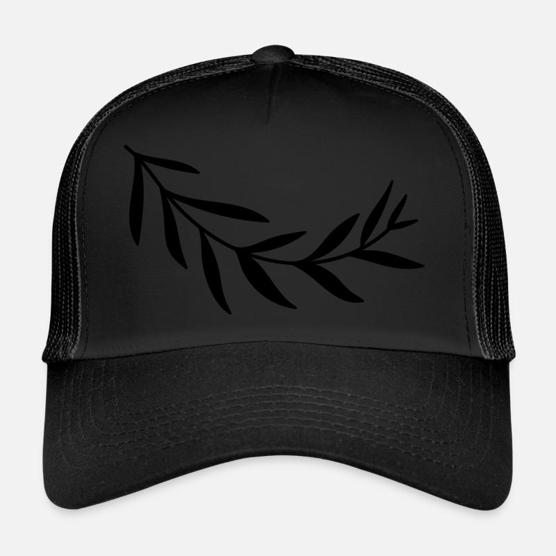 Branche branche feuille feuilles plante nature arbuste branches - Casquette trucker  - noir/noir