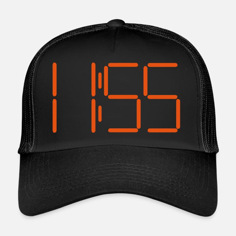 Digital clock 11:55 - Trucker Cap - black/black