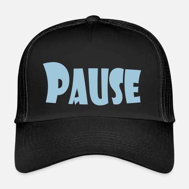 PAUSE - Trucker Cap - Schwarz/Schwarz