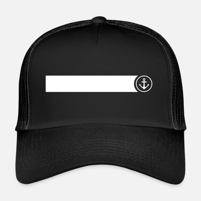 linie anker - Trucker Cap - Schwarz/Schwarz
