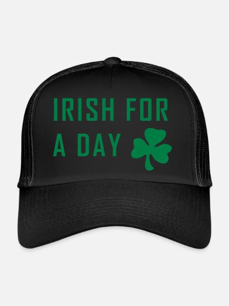 irish for a day st. patrick´s day - Trucker Cap - black/black - Front