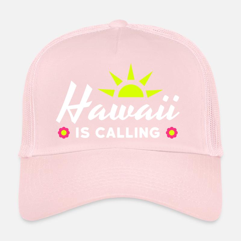 Hawaï appelle (soleil, rayons du soleil, fleurs) Casquette trucker 