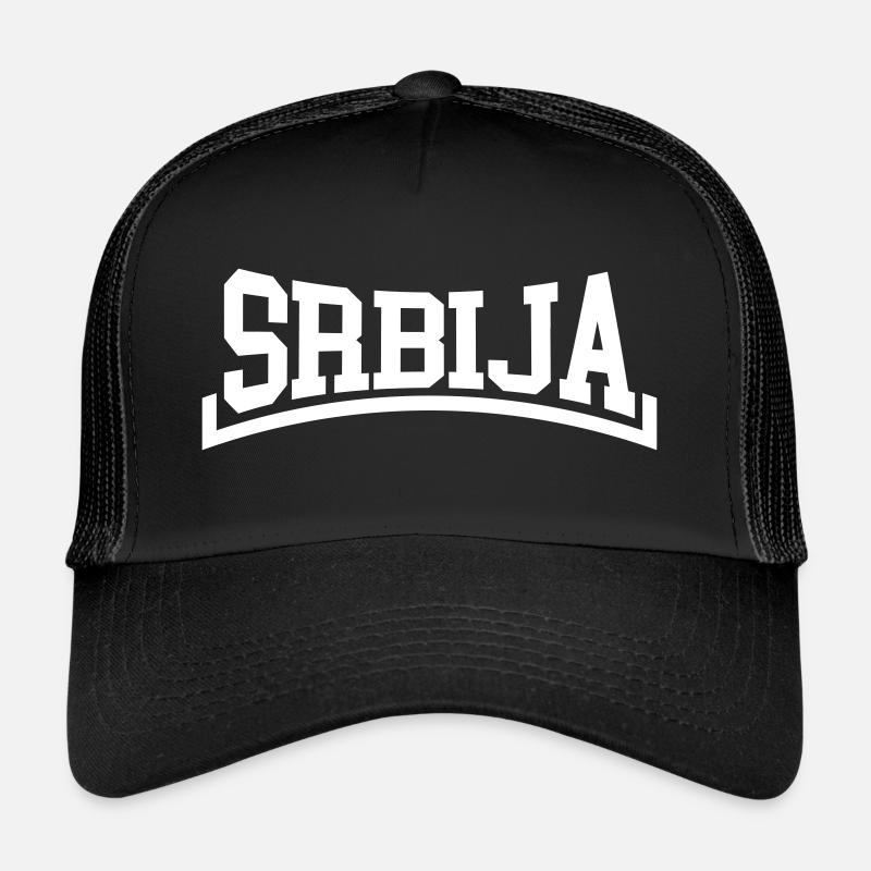 Serbie - Casquette trucker  - noir/noir