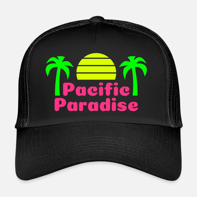 Pacific paradise (half sun, palm trees) Trucker Cap