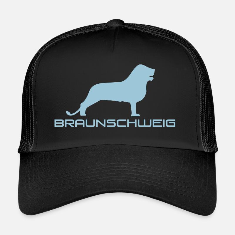 Braunschweig mit Löwe - Trucker Cap - Schwarz/Schwarz