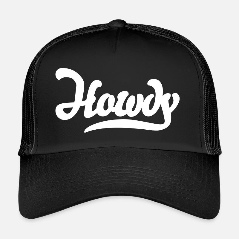 Howdy Typo - Casquette trucker  - noir/noir