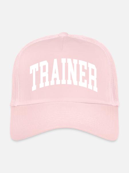 Entraîneur - Casquette trucker  - rose pâle - Devant