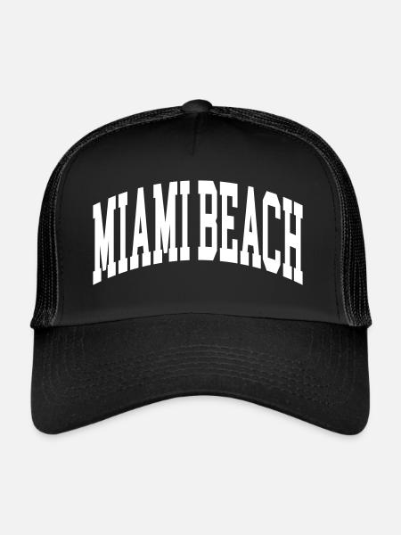 Miami Beach - Trucker Cap - Schwarz/Schwarz