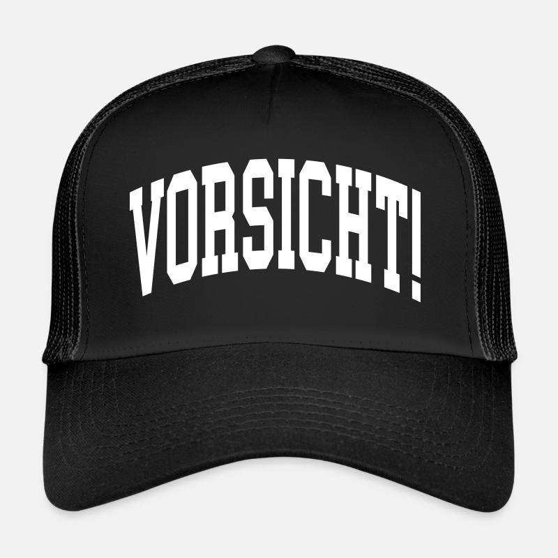 Vorsicht - Trucker Cap - Schwarz/Schwarz